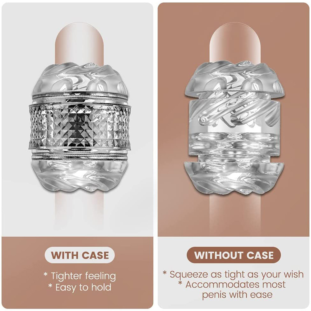 Crystal Spiral Manual Stroker – Dual Stimulation-WeLovePlugs