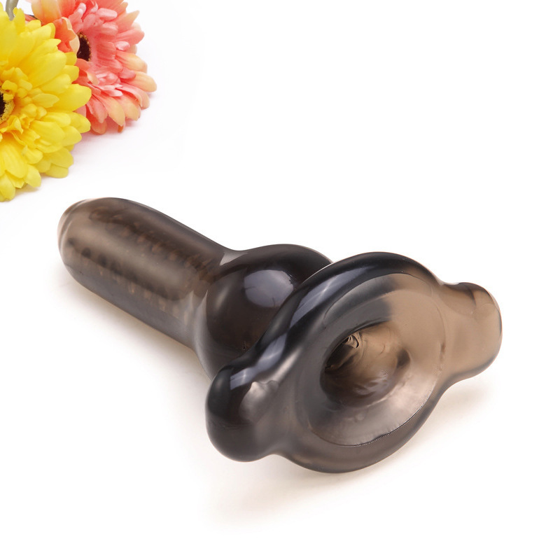 Black Cock Penis Sleeve Cock Sheath Butt Plug -WeLovePlugs