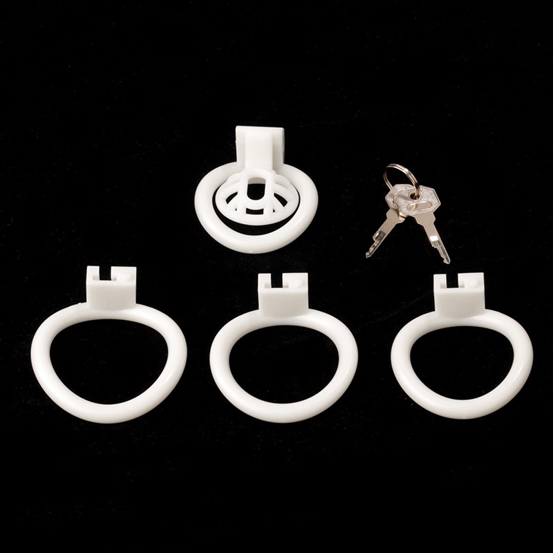 Innie/Micro/Stub Chastity Cage for Sissy Play with 3 Size Rings -WeLovePlugs