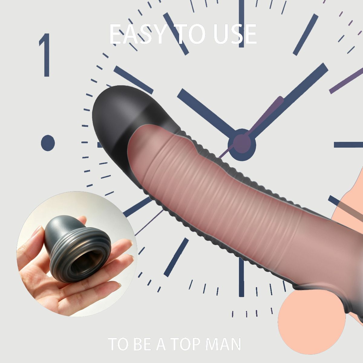 Flexible Ribbed Silicone Penis Sleeve - image 3