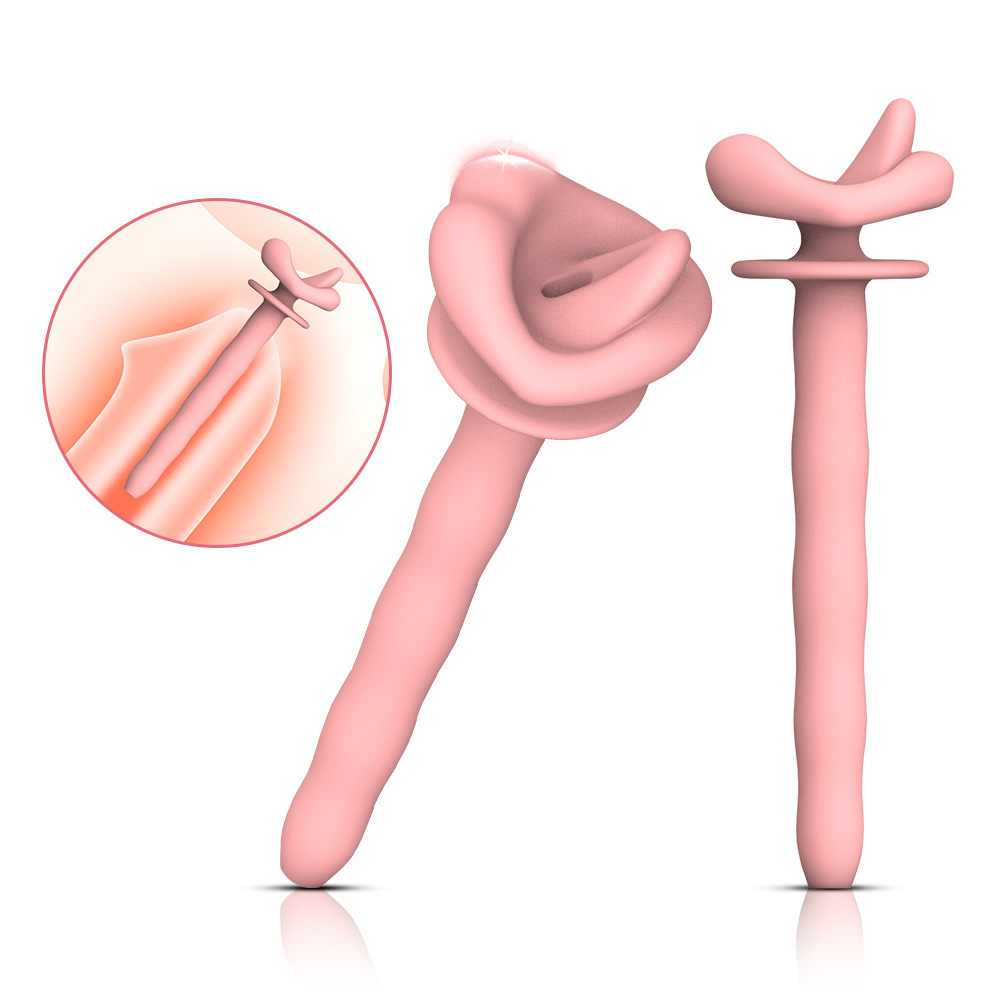 2.95'' Pink Tongue Silicone Urethral Sound Rod Penis Plug-WeLovePlugs