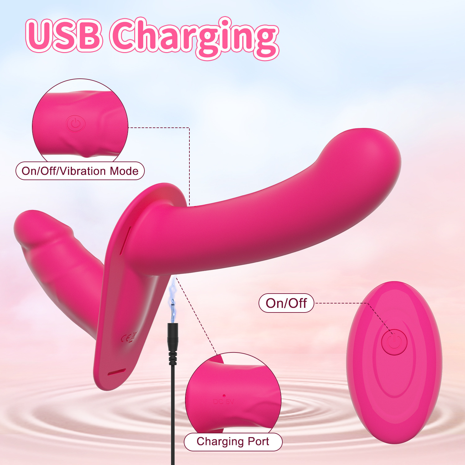 Rechargeable Ultimate Lesbian Strapon Double Dildo