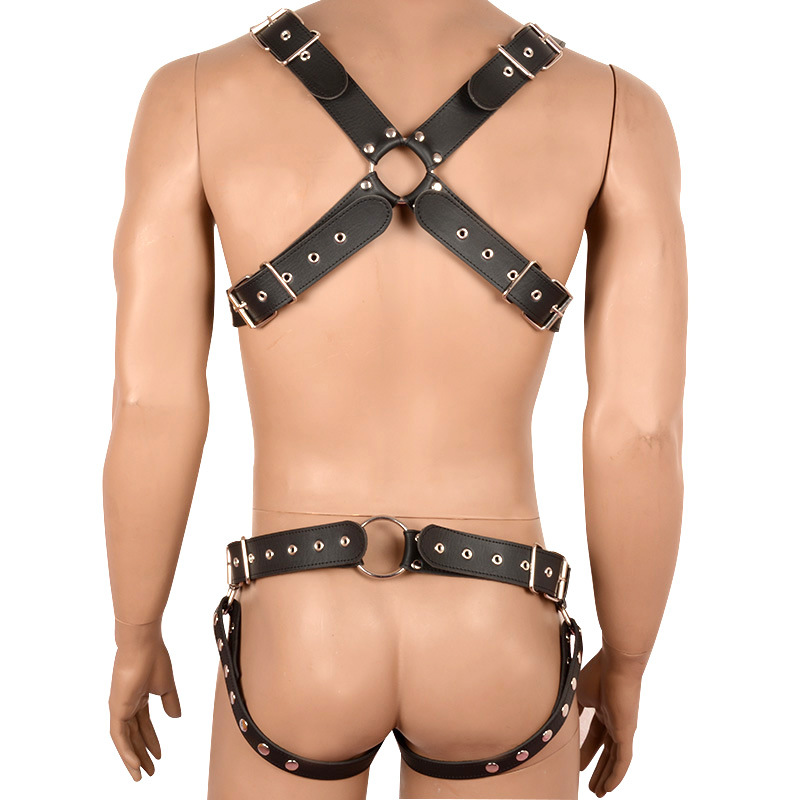 BDSM Body Restraints Harness for Men with Cock Ring Lingerie Harness