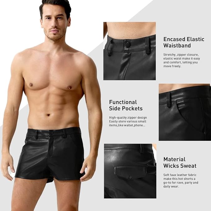 Men's Leather-look Shorts - image 2
