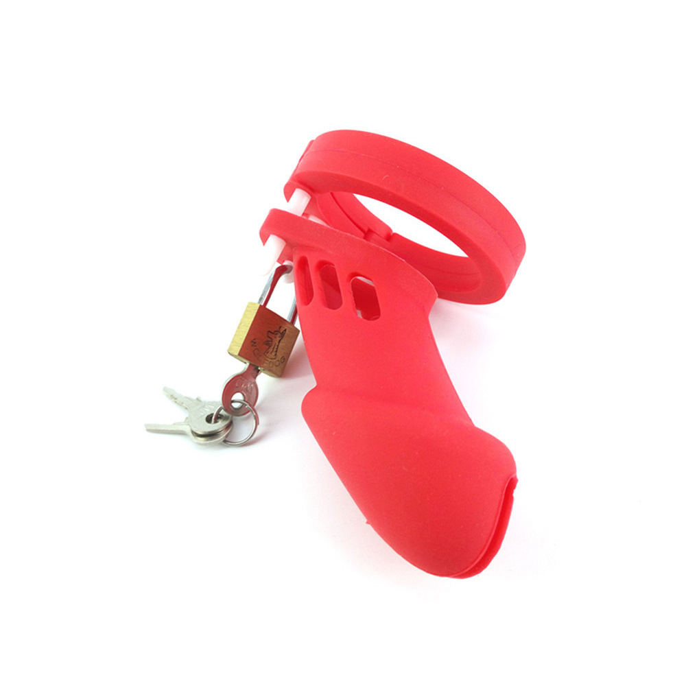 Red Silicone Chastity Cage -WeLovePlugs