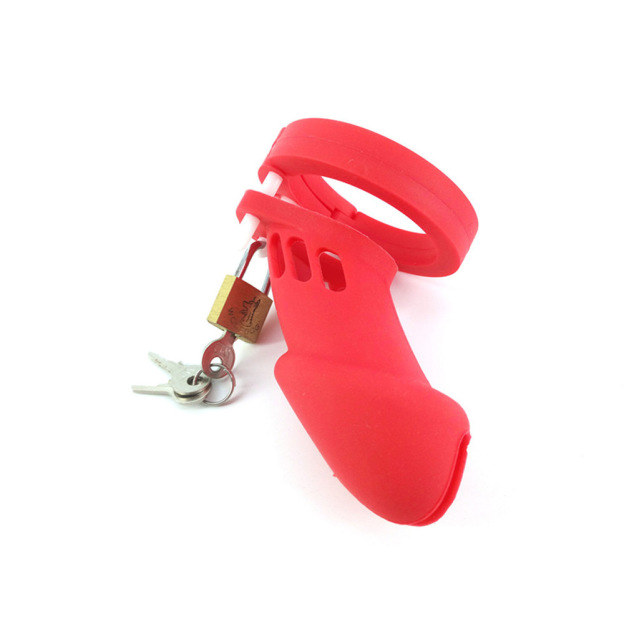 Red Silicone Chastity Cage -WeLovePlugs