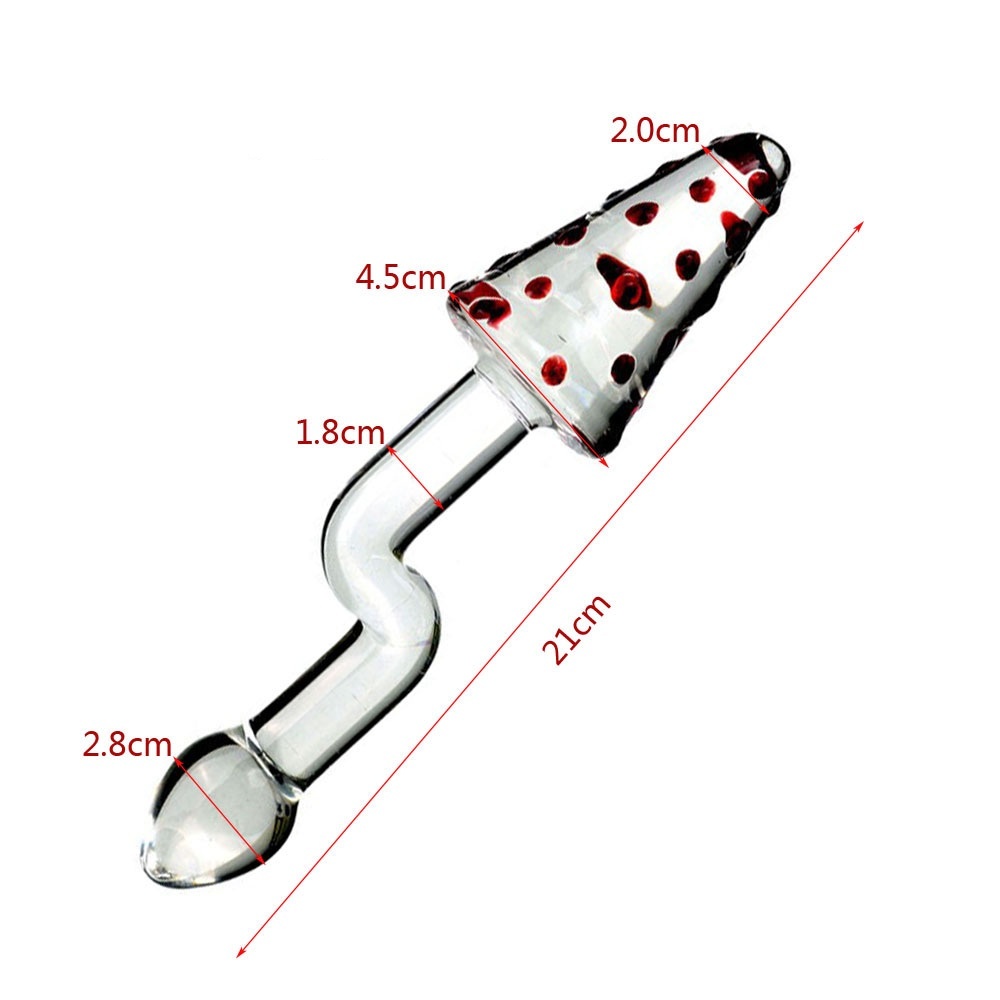 Glass Anal Plug With Crank Handle-WeLovePlugs