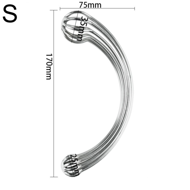 Hallow Curved Stainless Steel Dual-ended Butt Plug Dildo Massage Wand-WeLovePlugs