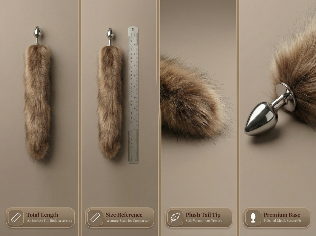 Brown Fox Tail Butt Plug • 18.1 Inch Tail - image 13