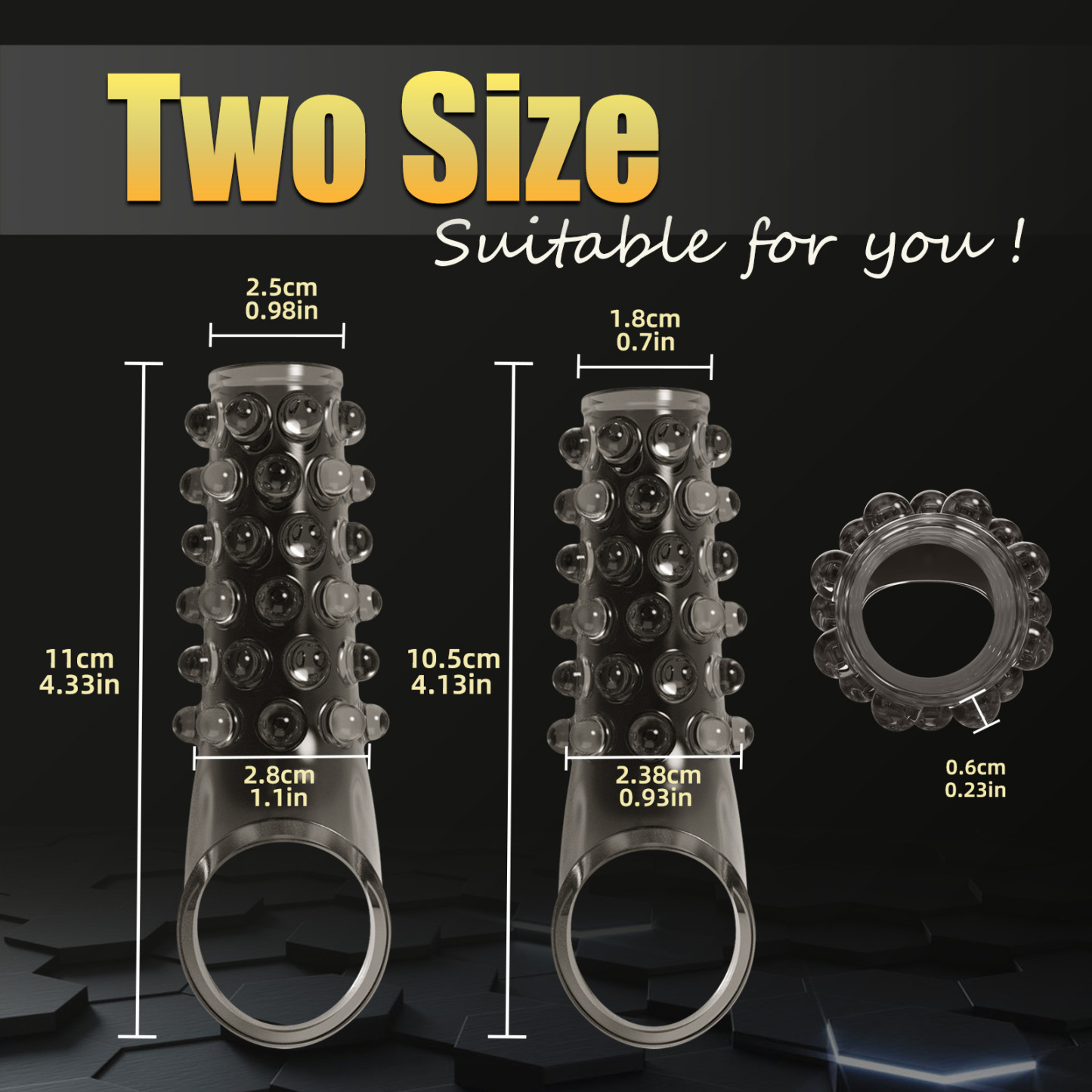 Beaded & Stretchy Bump-Textured Cock Ring for Longer-Lasting Performance-WeLovePlugs