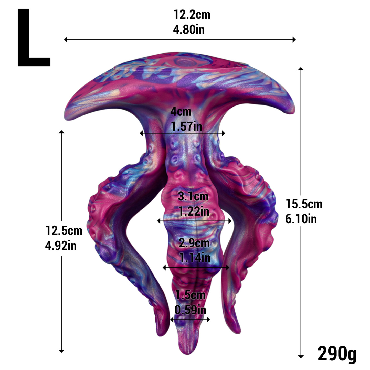 Oceanic Jellyfish Tentacle Fantasy Dildo - L - image 7