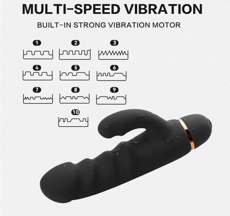 Black Amazing Ribbed Mini Rabbit – Powerful & Discreet Dual Stimulation-WeLovePlugs