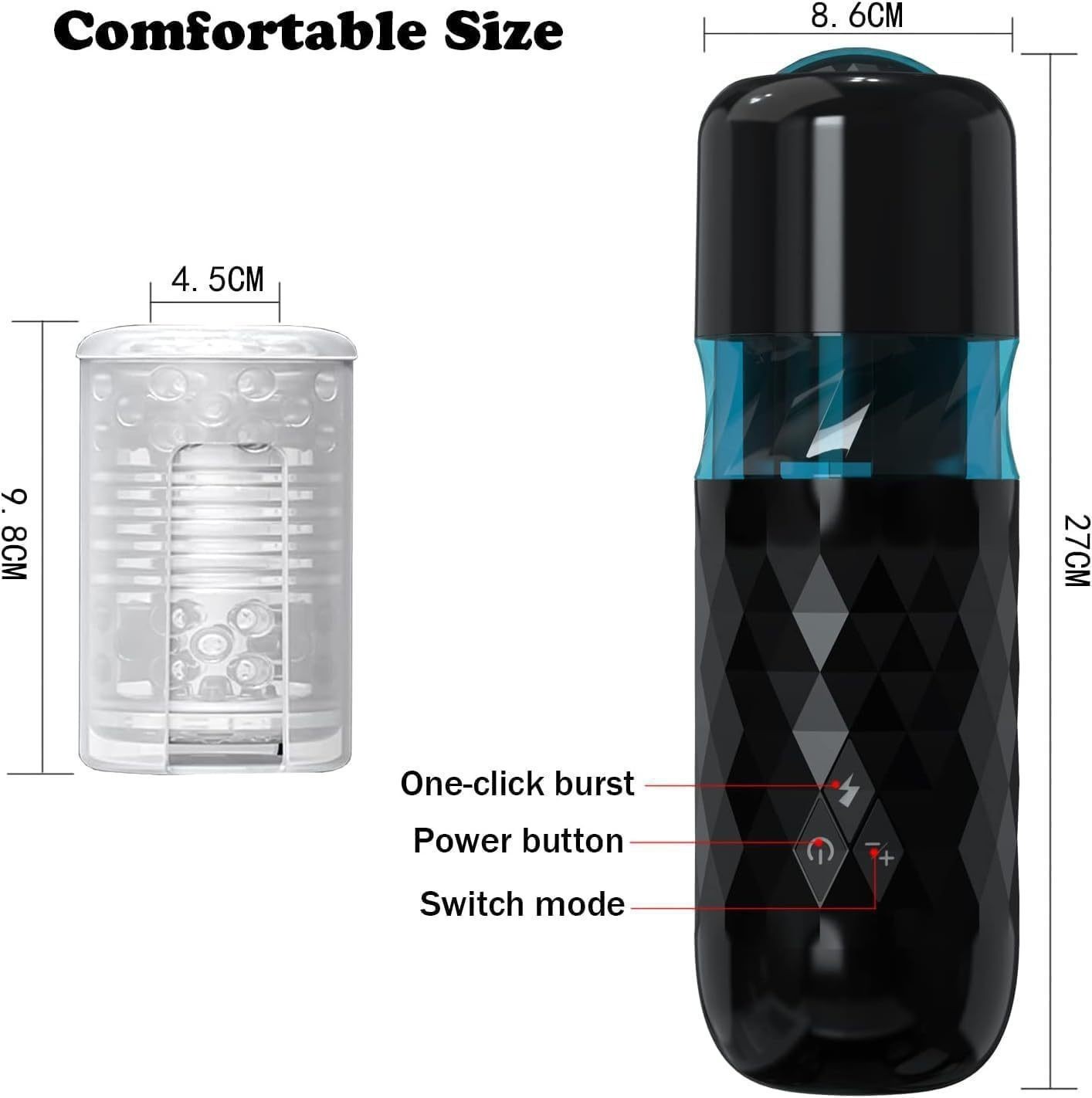 Auto-Stroking Masturbator – Thrusting/Rotating Male Toy with 8 Modes