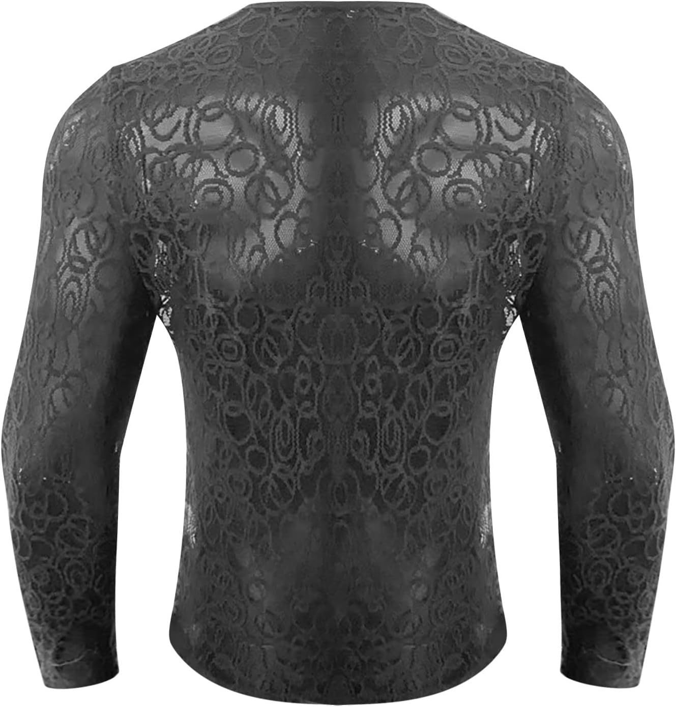 Long-Sleeve Crew Neck Lace T-Shirt - image 1