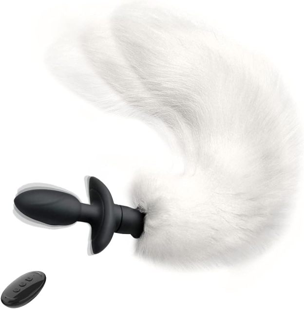 Remote Vibrating Foxy Butt Tail Silicone Anal Plug 