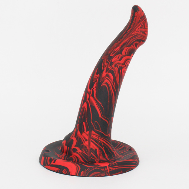 Elephant Trunk Suction Dildo - Black & Red - image 4