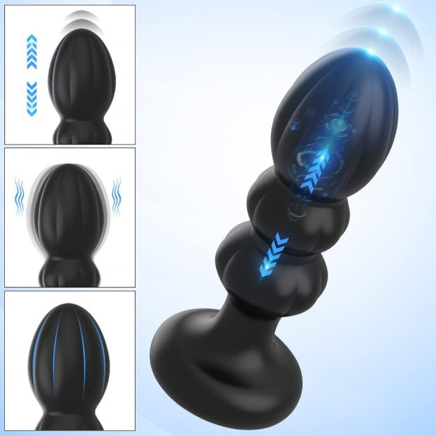 Vibrating Thrusting Silicone Butt Plug -WeLovePlugs