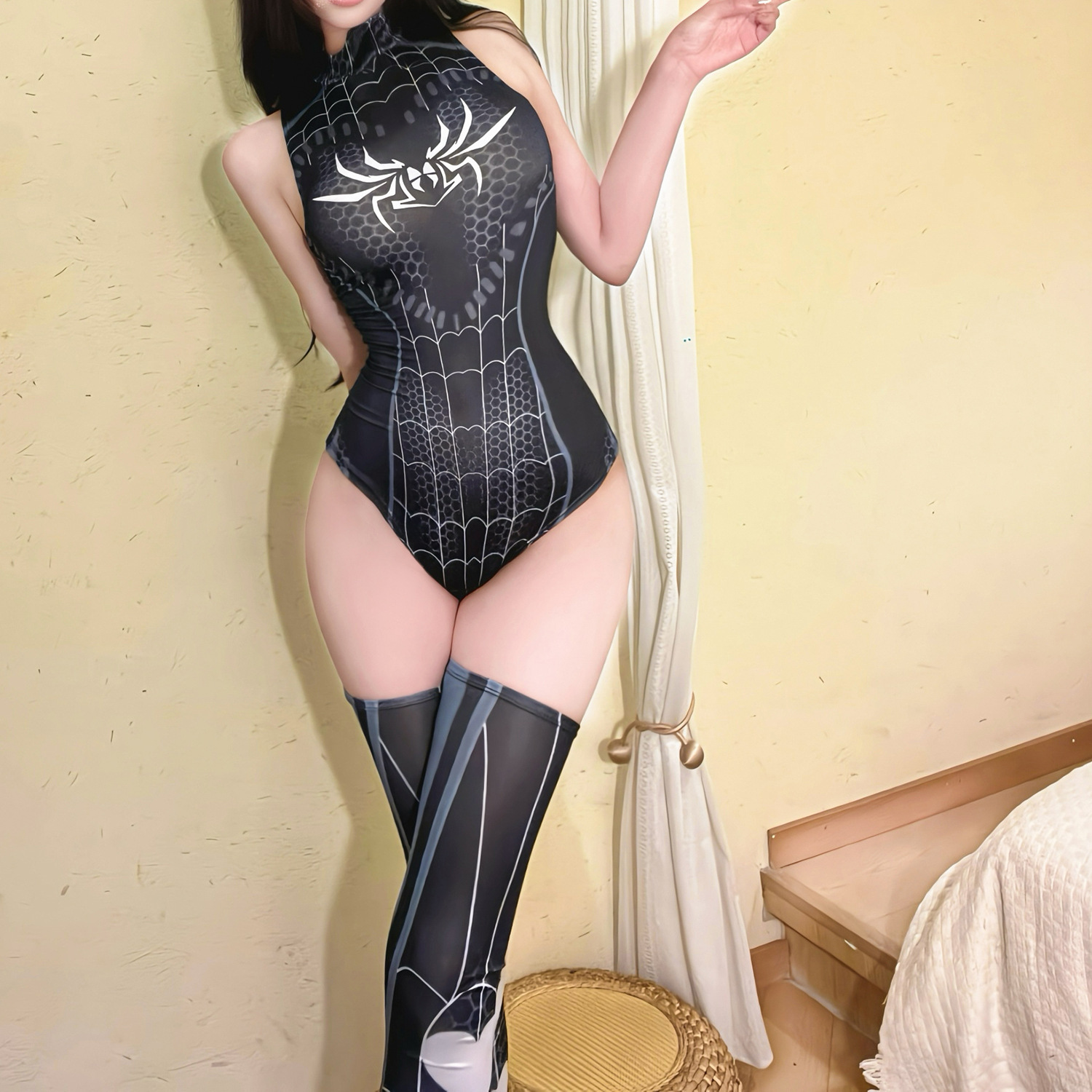 Sultry Spider-Inspired Bodysuit-WeLovePlugs