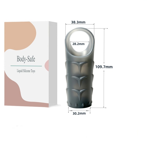 Flexible Ribbed Silicone Penis Sleeve - A - image 7