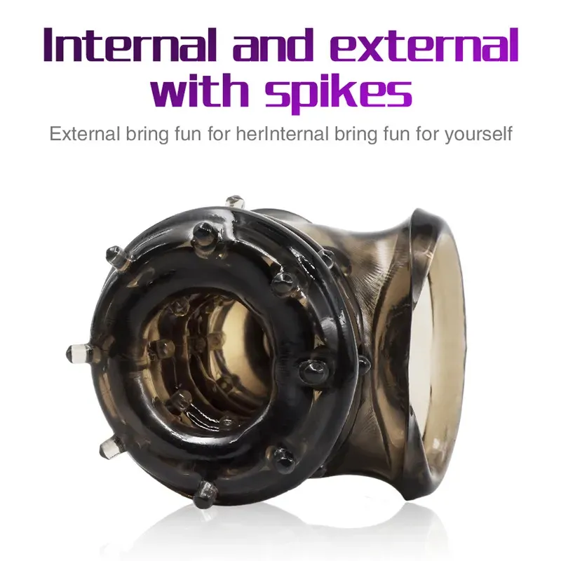 Penis Sleeve Reusable Condom Extender Penises With Particles -WeLovePlugs