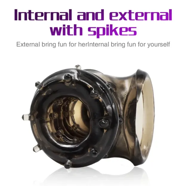 Penis Sleeve Reusable Condom Extender Penises With Particles -WeLovePlugs