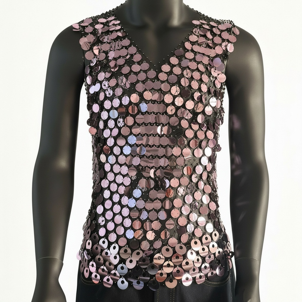 Starluxe Mesh Sparkle Top – Style F - Rose - XL - image 10
