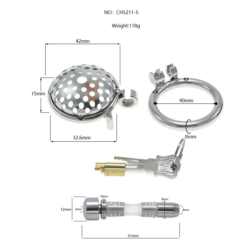 1.28'' Diameter Lightweight Stainless Steel Chastity Cage-WeLovePlugs