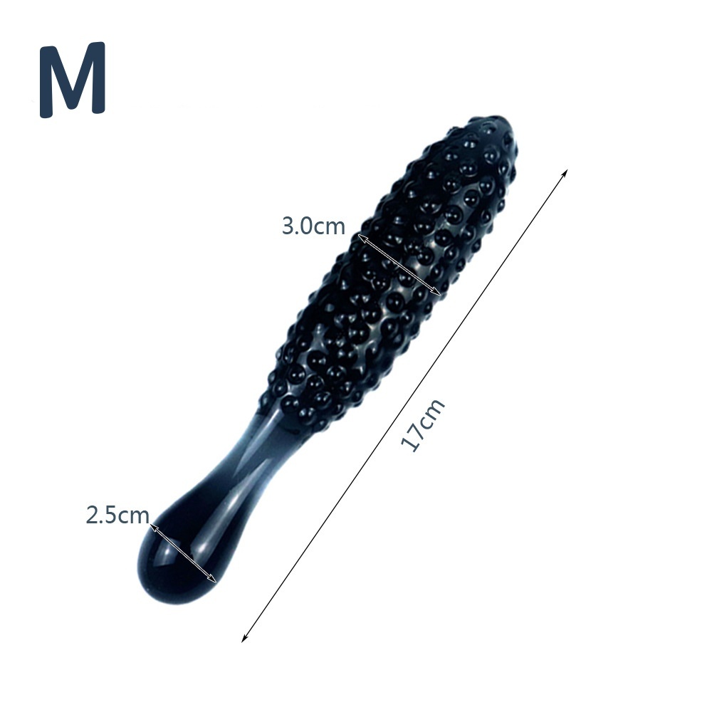 Cucumber Shaped Glass Butt Plug Beaded Dildo