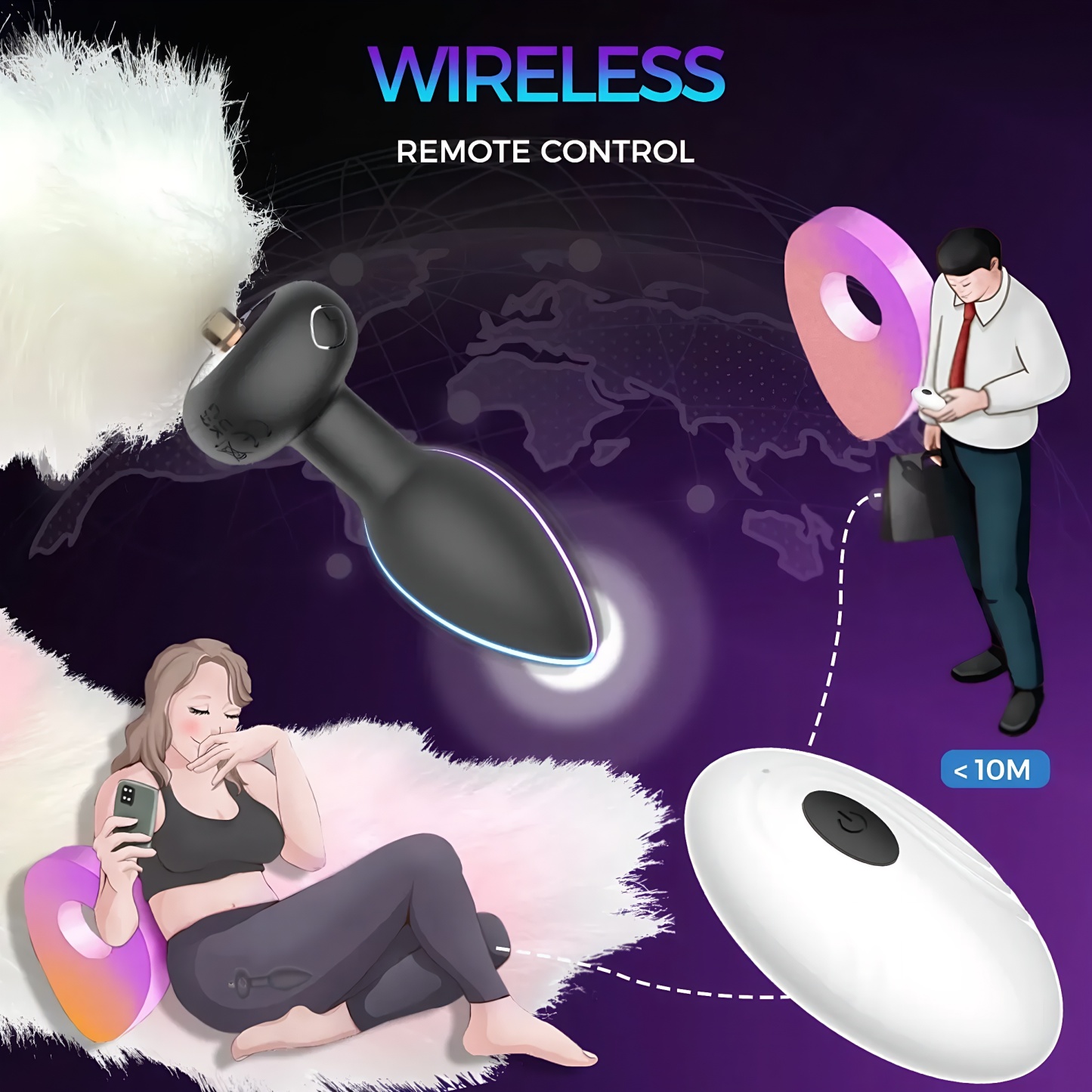 19.68" Long Slim Vibrating Fox Tail Plug With Remote Control - image 3