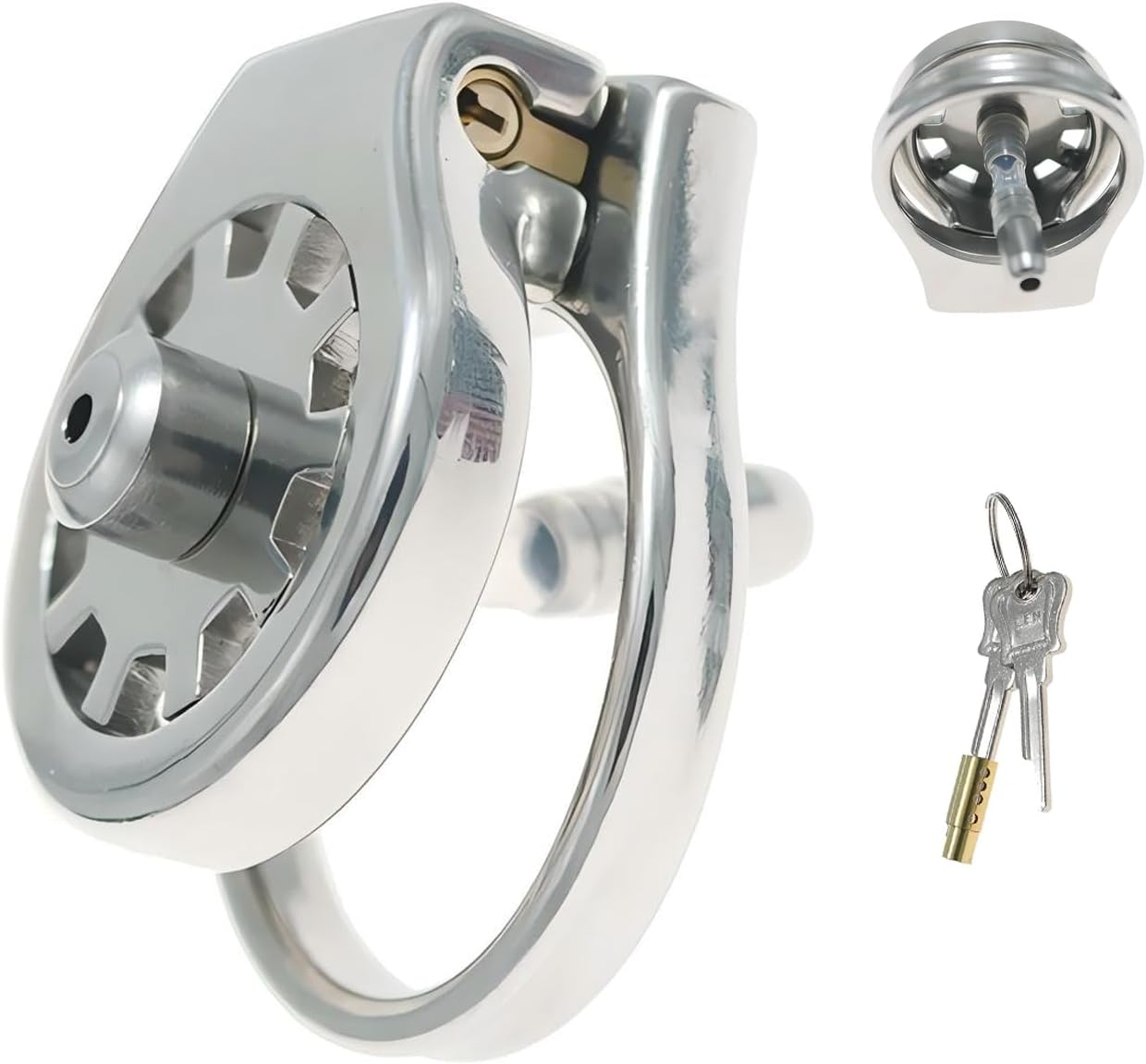 Thickened Stainless Steel Chastity Cage with 11.8-Inch Catheter – 4 Ring Sizes-WeLovePlugs