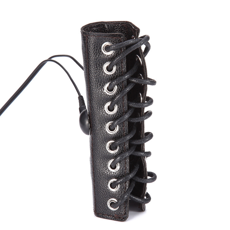 E-Stim Leather Cock Ring-WeLovePlugs