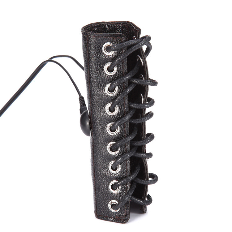 E-Stim Leather Cock Ring-WeLovePlugs