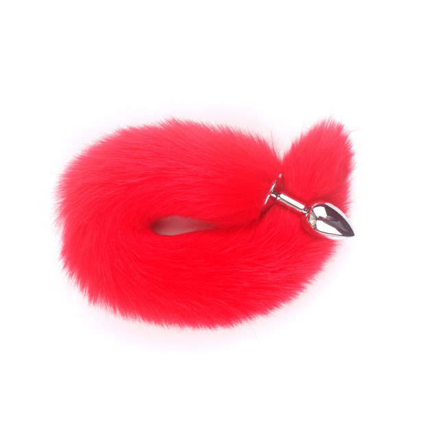 Red Fox Tail Butt Plug • 18.1 Inch Tail - Red - image 1