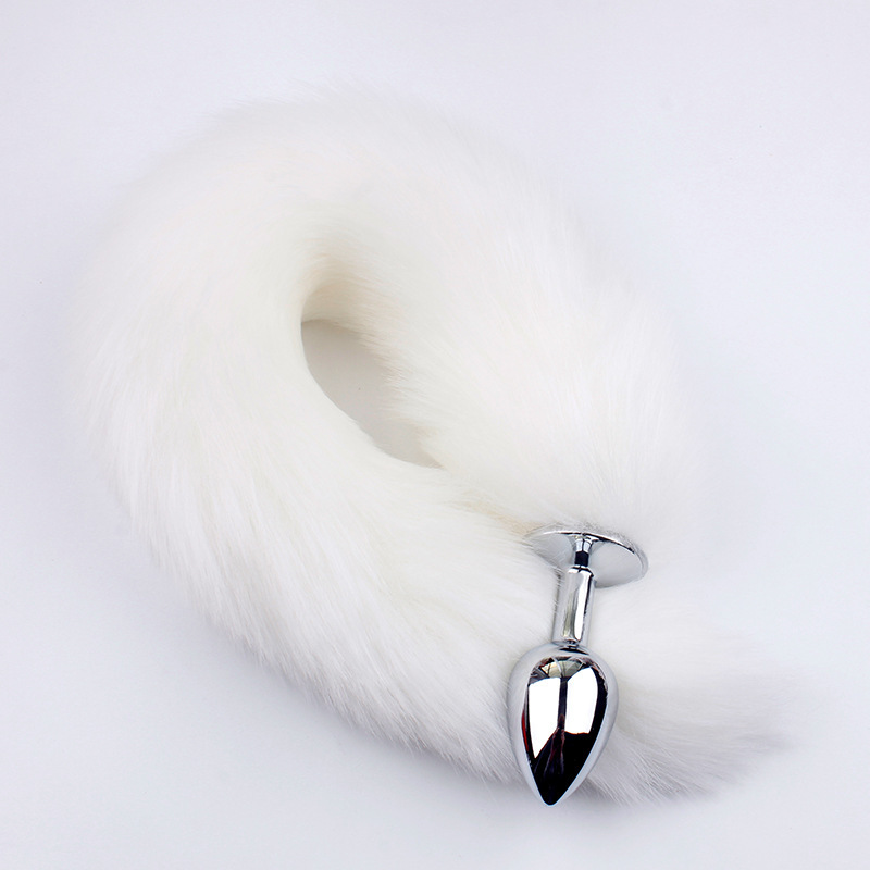 White Fox Tail Butt Plug • 18.1 Inch Tail - White - image 1