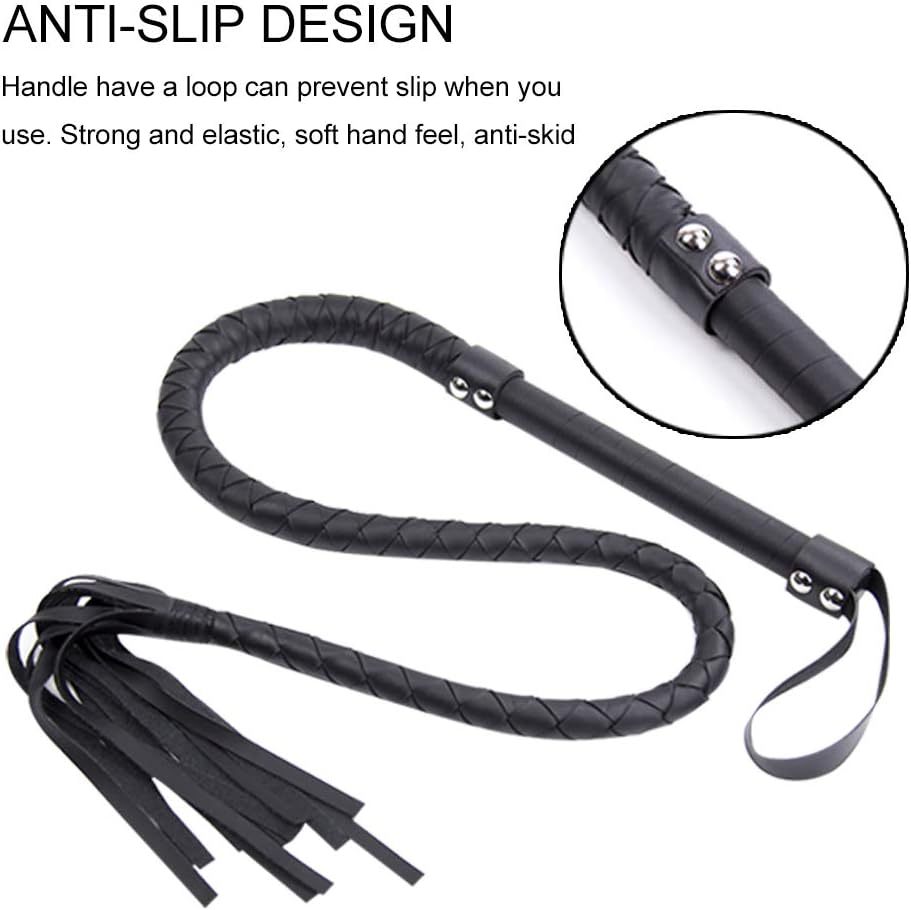 Horse Whip Braided PU Leather Whip Riding Crop and Whips-WeLovePlugs