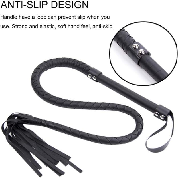 Horse Whip Braided PU Leather Whip Riding Crop and Whips-WeLovePlugs