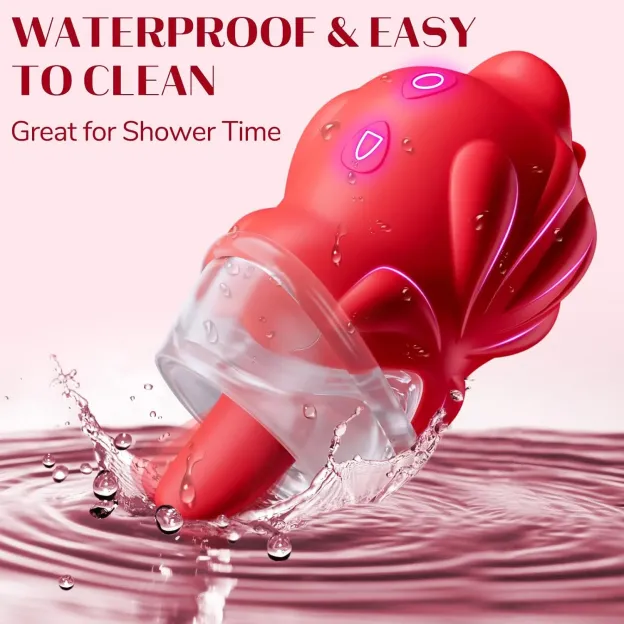 2 In 1 Rose Sucking Toy Clits Vibrators 10 Licking Suction Modes Clitoral Stimulation -WeLovePlugs