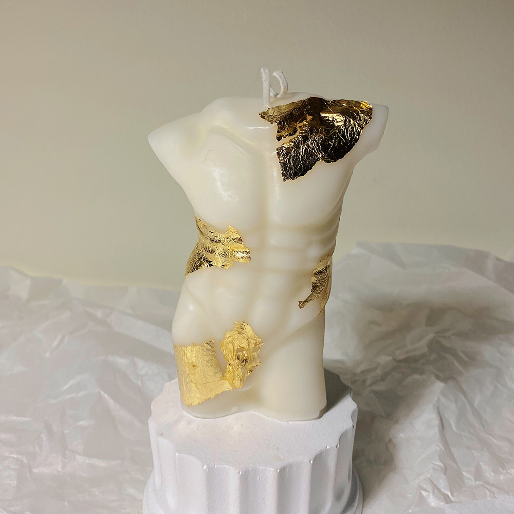 Gold Embellished Man & Woman Candles - C - image 4