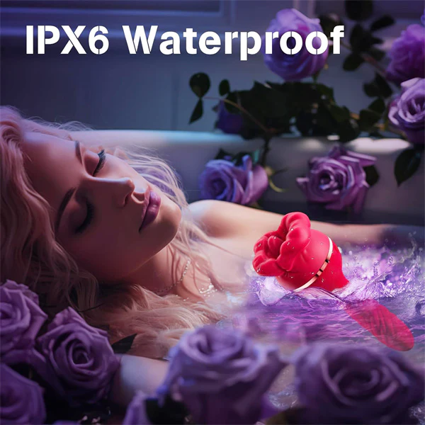 3-in-1 Big Mouth Likcing Vibrating Rose Dildo-WeLovePlugs