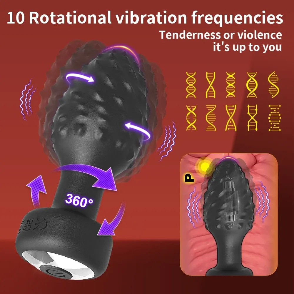 10-Mode 360° Rotating App-Controlled Anal Plug - image 4