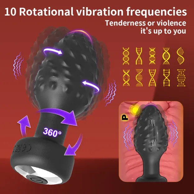 10-Mode 360° Rotating App-Controlled Anal Plug - image 4
