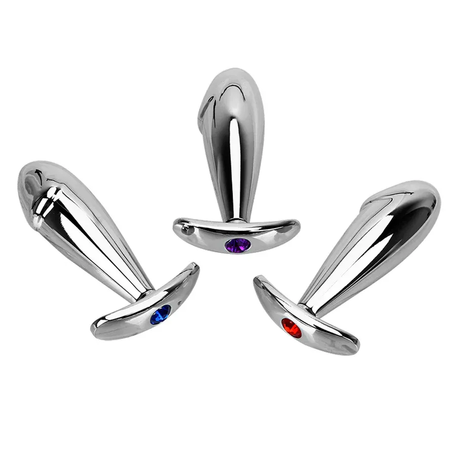 Stainless Steel Realistic Cock Head Anal Butt Plug Anal Trainer