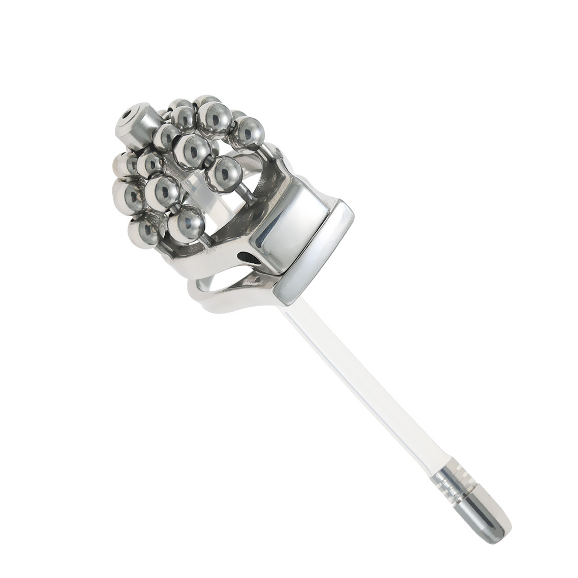 24-Bead Stainless Steel Chastity Cage with Urethral Tube-WeLovePlugs