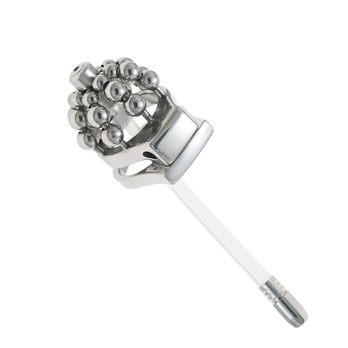 24-Bead Stainless Steel Chastity Cage with Urethral Tube-WeLovePlugs
