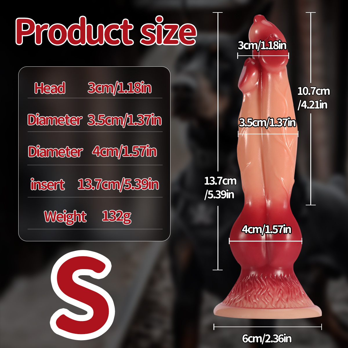 Triple-Knot Canine Fantasy Dildo - Nude - S - image 16