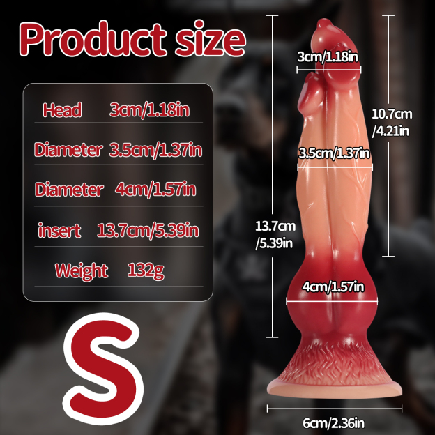 Triple-Knot Canine Fantasy Dildo - Nude - S - image 16