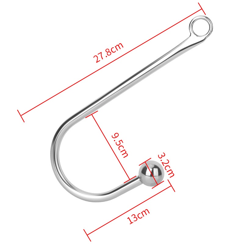 Mirror-polished Stainless Steel Hook Massager With Control Ring - S - image 5