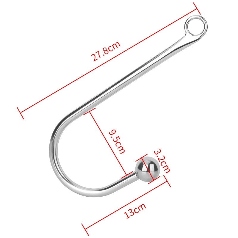 Mirror-polished Stainless Steel Hook Massager With Control Ring - S - image 5