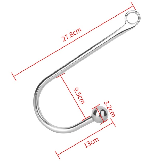 Mirror-polished Stainless Steel Hook Massager With Control Ring - S - image 5