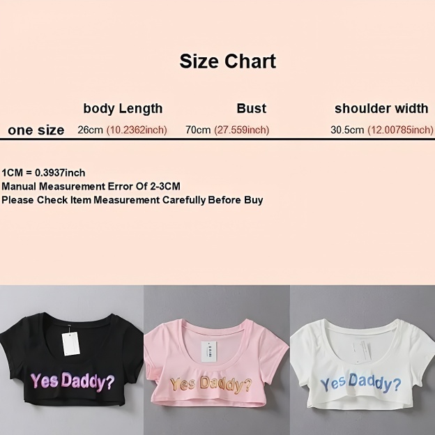 "Yes Daddy" Letter Print Fitness Crop Top - image 5